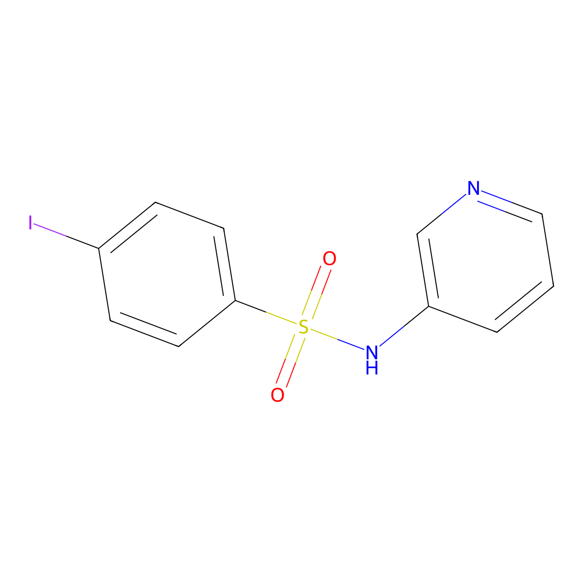 4-iodo-N-pyridin-3-ylbenzenesulfonamide molecular structure, CAS 148901-16-0