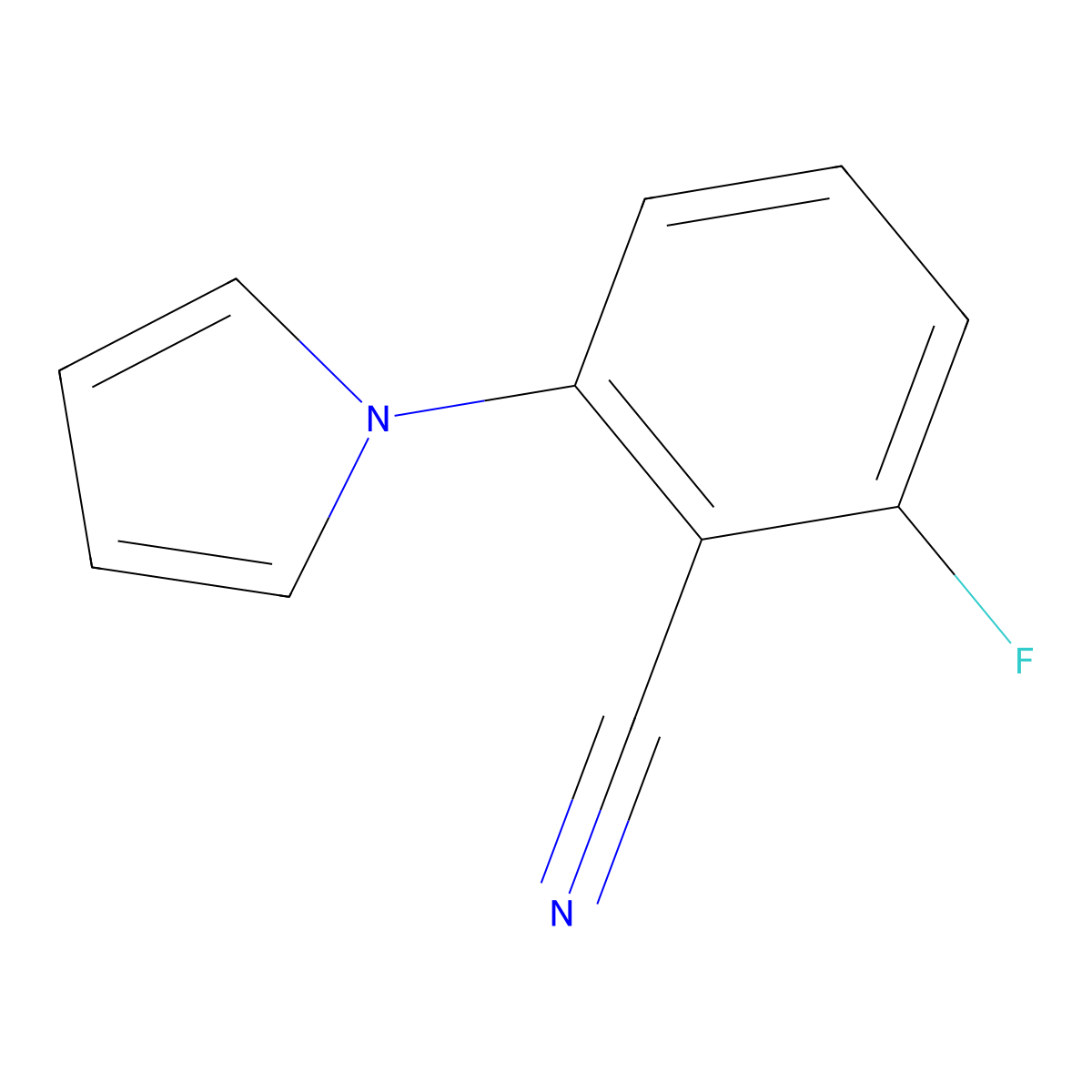 2-Fluoro-6-(1H-pyrrol-1-yl)benzonitrile molecular structure, CAS 148901-51-3