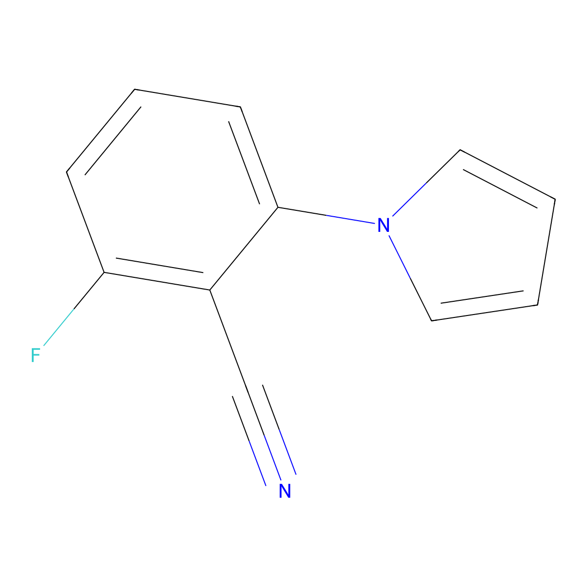 2-Fluoro-6-(1H-pyrrol-1-yl)benzonitrile molecular structure, CAS 148901-51-3