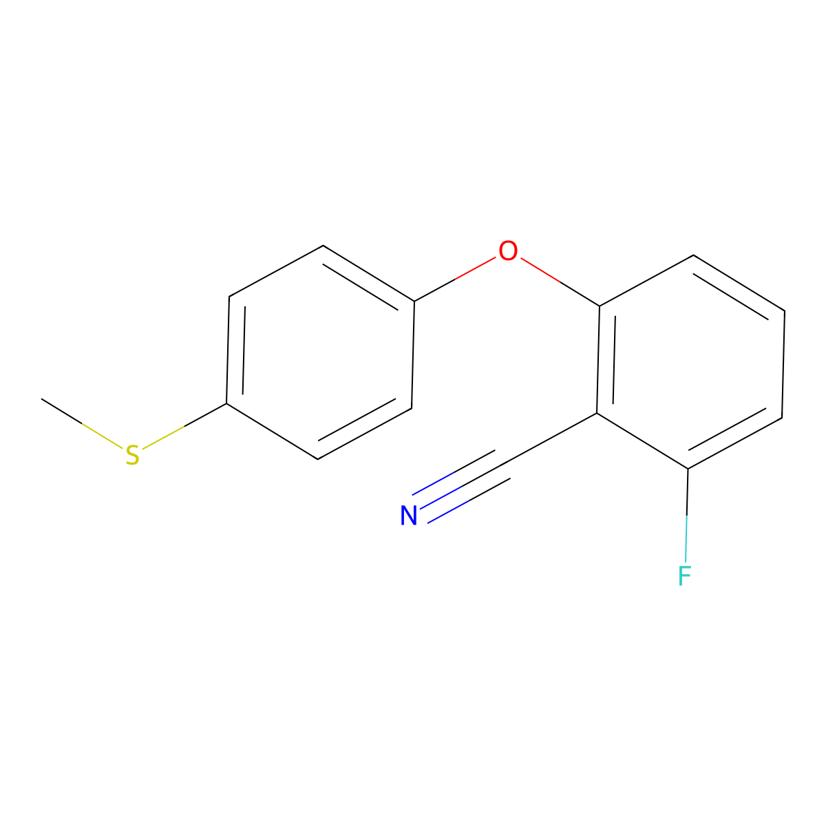 2-Fluoro-6-[4-(methylthio)phenoxy]benzonitrile molecular structure, CAS 148901-52-4