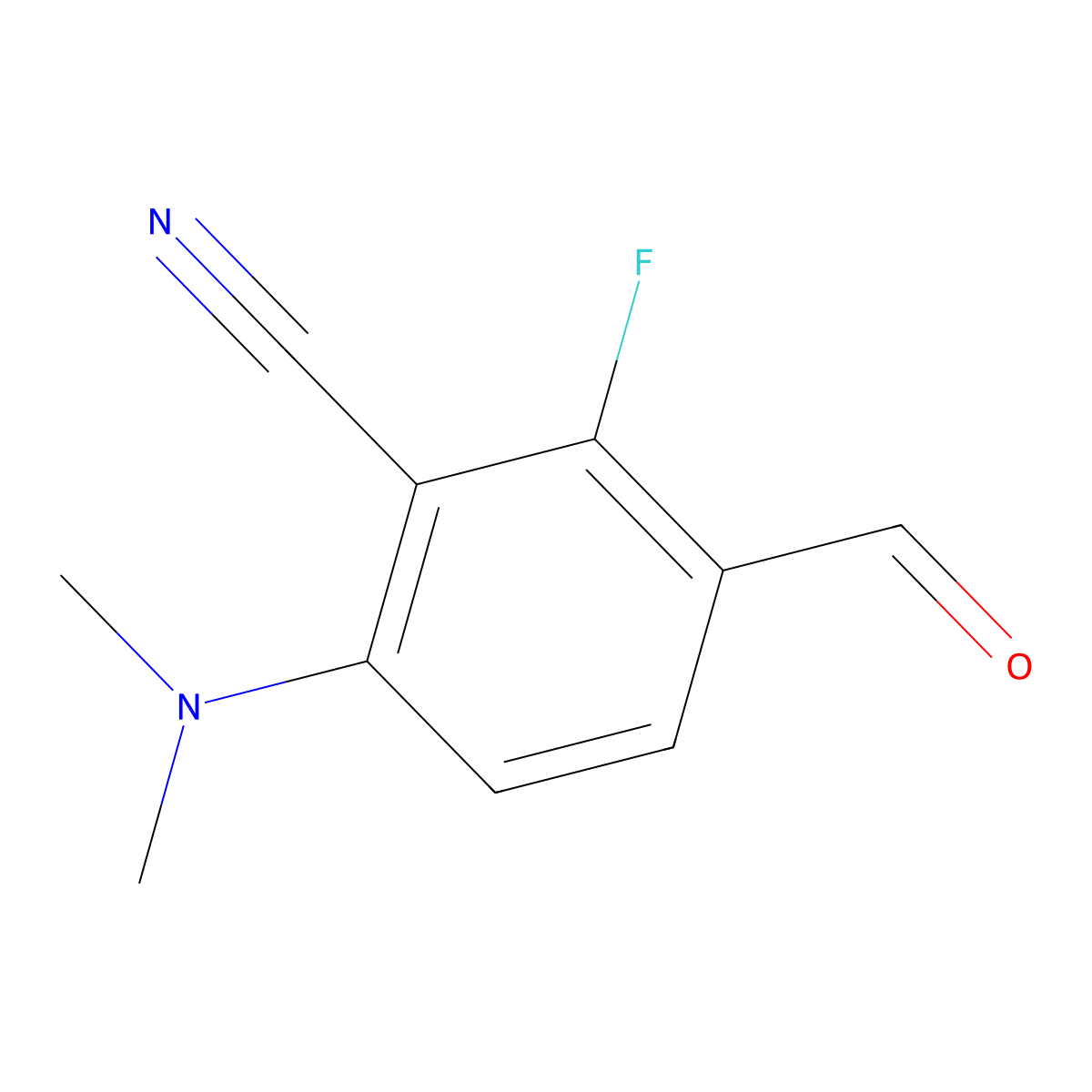 6-(Dimethylamino)-2-fluoro-3-formylbenzonitrile molecular structure, CAS 148901-53-5