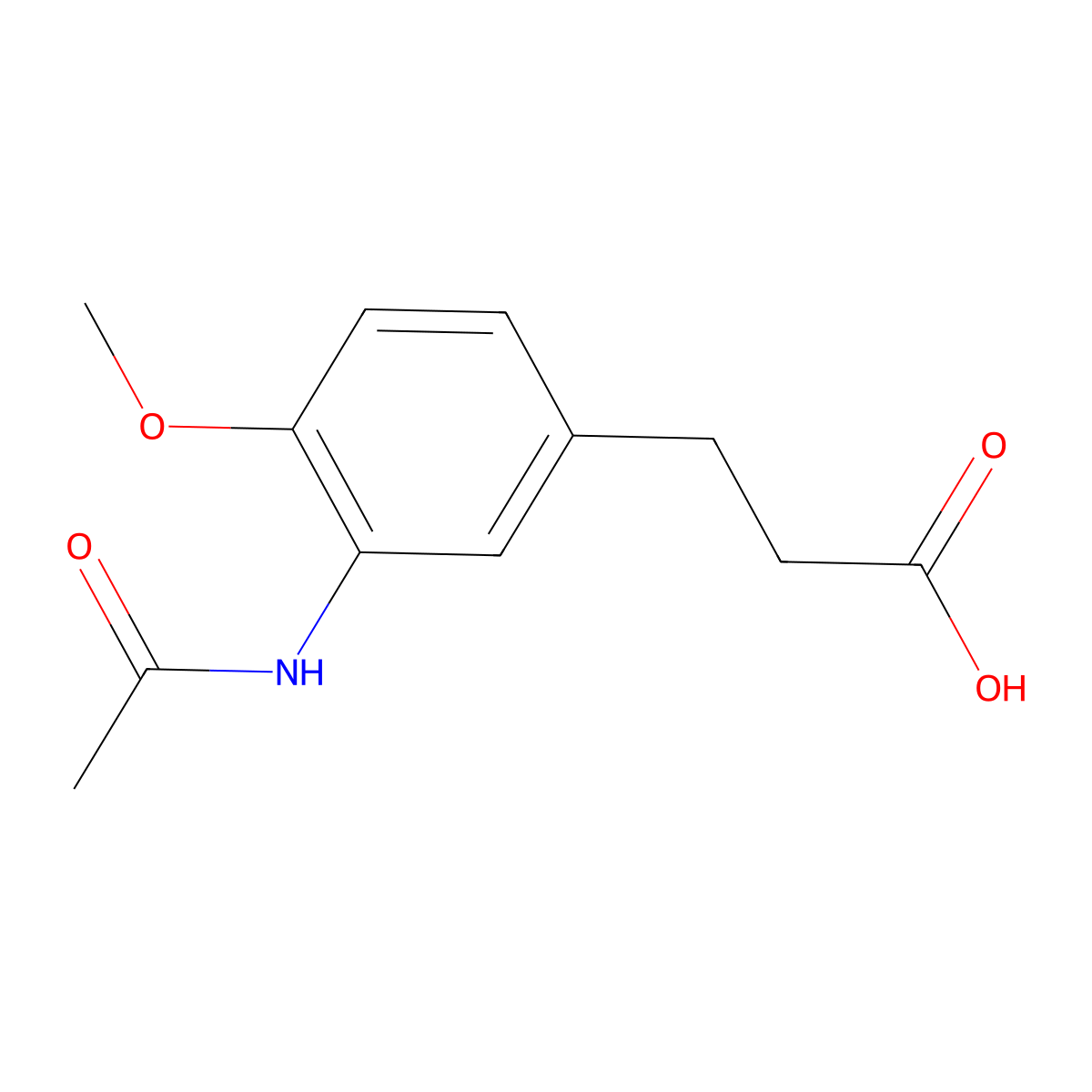 3-(3-Acetamido-4-methoxyphenyl)propanoic acid molecular structure, CAS 1489010-19-6