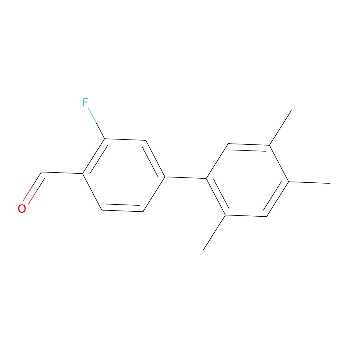 3-Fluoro-2',4',5'-trimethyl[1,1'-biphenyl]-4-carboxaldehyde molecular structure, CAS 1489017-75-5