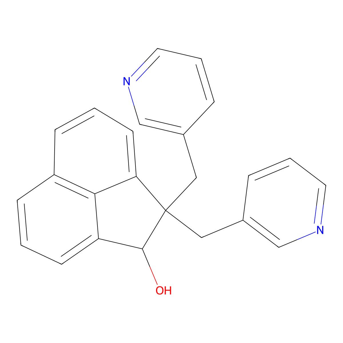2,2-Bis(3-pyridinylmethyl)-1,2-dihydro-1-acenaphthylenol molecular structure, CAS 148903-01-9