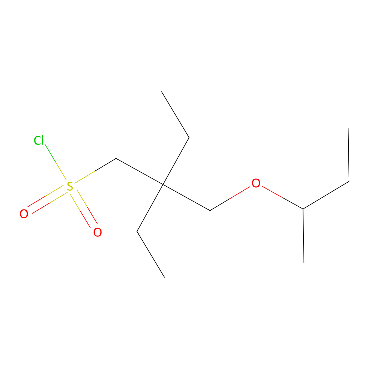 2-(Sec-butoxymethyl)-2-ethylbutane-1-sulfonyl chloride molecular structure, CAS 1489033-36-4