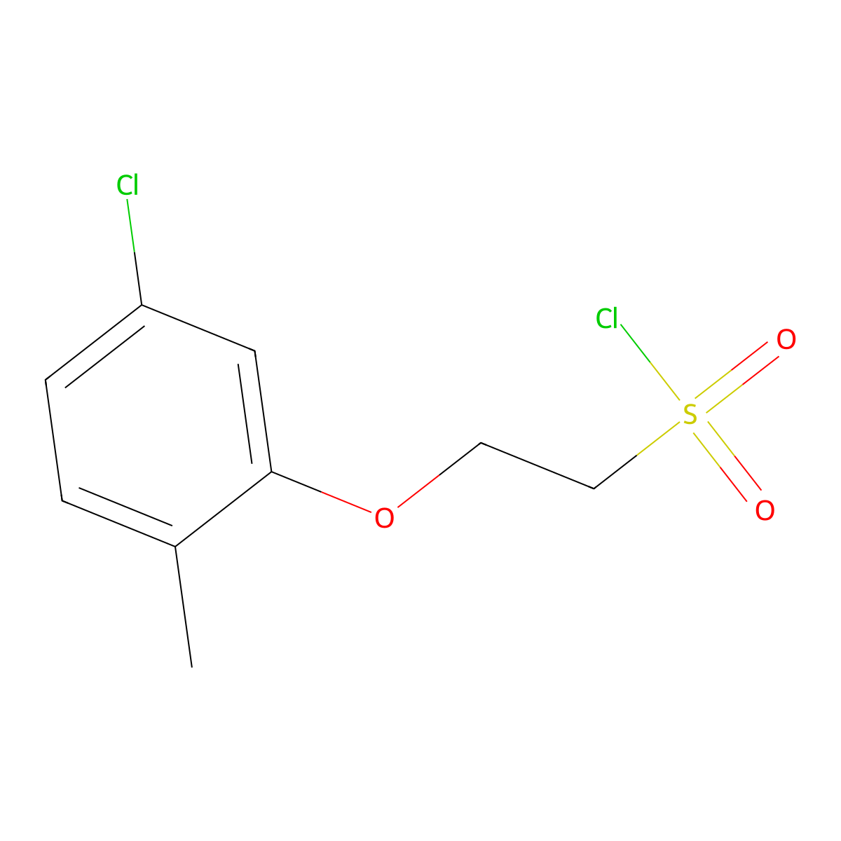 2-(5-Chloro-2-methylphenoxy)ethane-1-sulfonyl chloride molecular structure, CAS 1489043-83-5