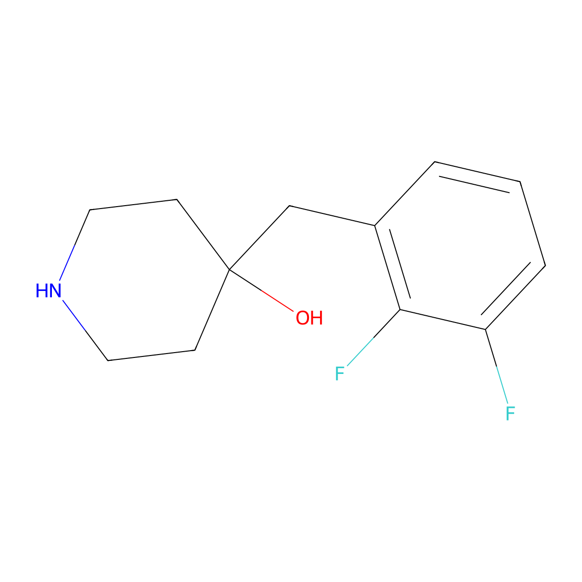 4-[(2,3-Difluorophenyl)methyl]piperidin-4-ol molecular structure, CAS 1489045-45-5