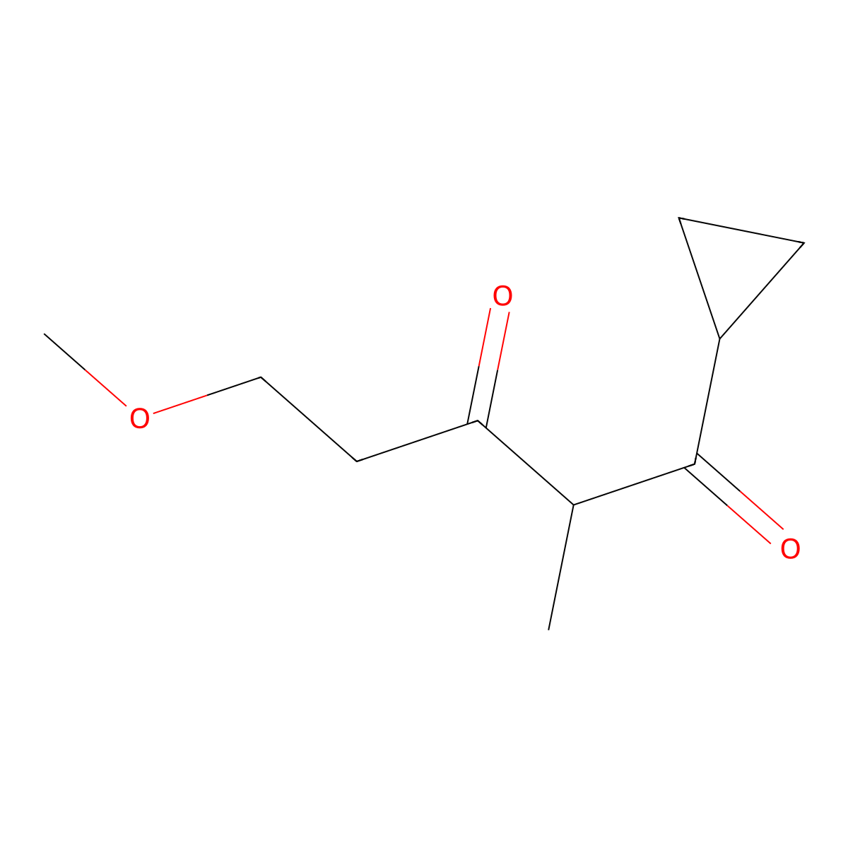 1-Cyclopropyl-5-methoxy-2-methylpentane-1,3-dione molecular structure, CAS 1489045-98-8