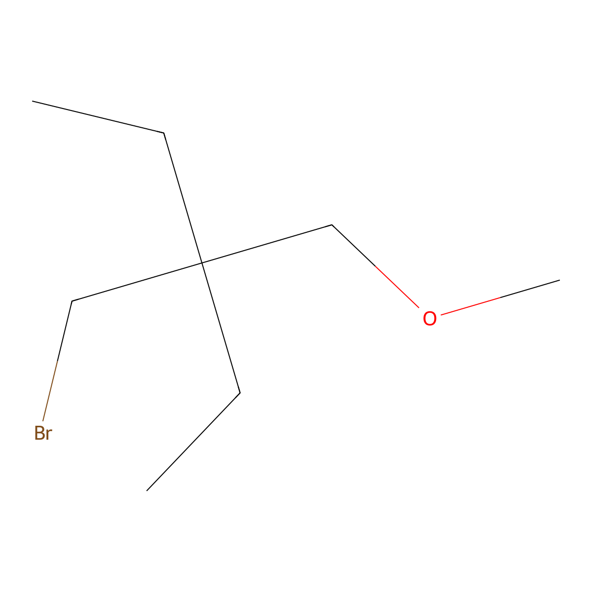 2-(Bromomethyl)-2-ethyl-1-methoxybutane molecular structure, CAS 1489047-49-5