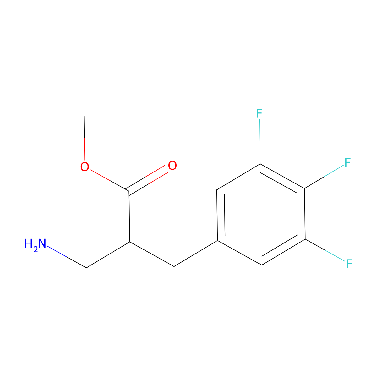 Methyl 3-amino-2-[(3,4,5-trifluorophenyl)methyl]propanoate molecular structure, CAS 1489051-72-0