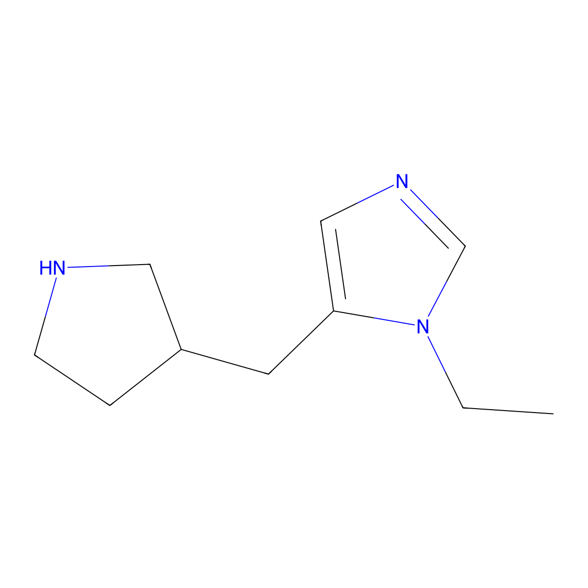 1-Ethyl-5-[(pyrrolidin-3-yl)methyl]-1h-imidazole molecular structure, CAS 1489058-31-2
