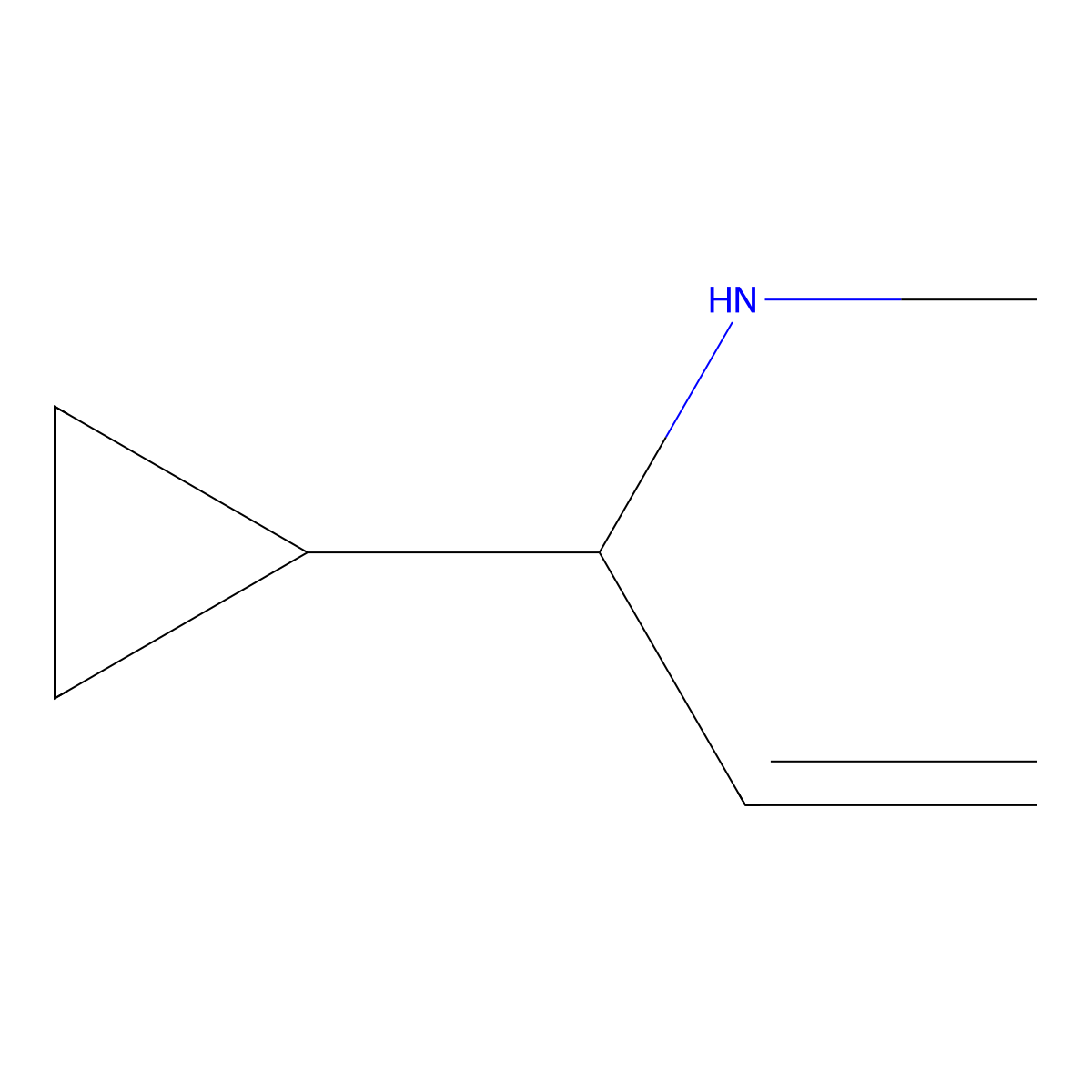 (1-Cyclopropylprop-2-en-1-yl)(methyl)amine molecular structure, CAS 1489060-98-1