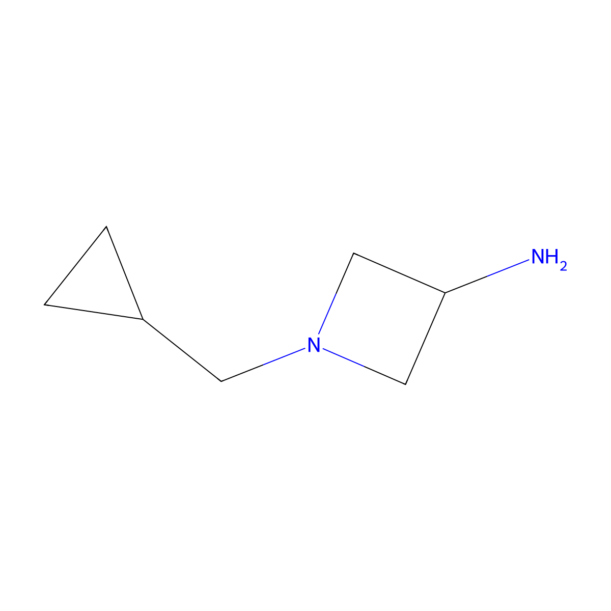 1-(Cyclopropylmethyl)azetidin-3-amine molecular structure, CAS 1489061-99-5
