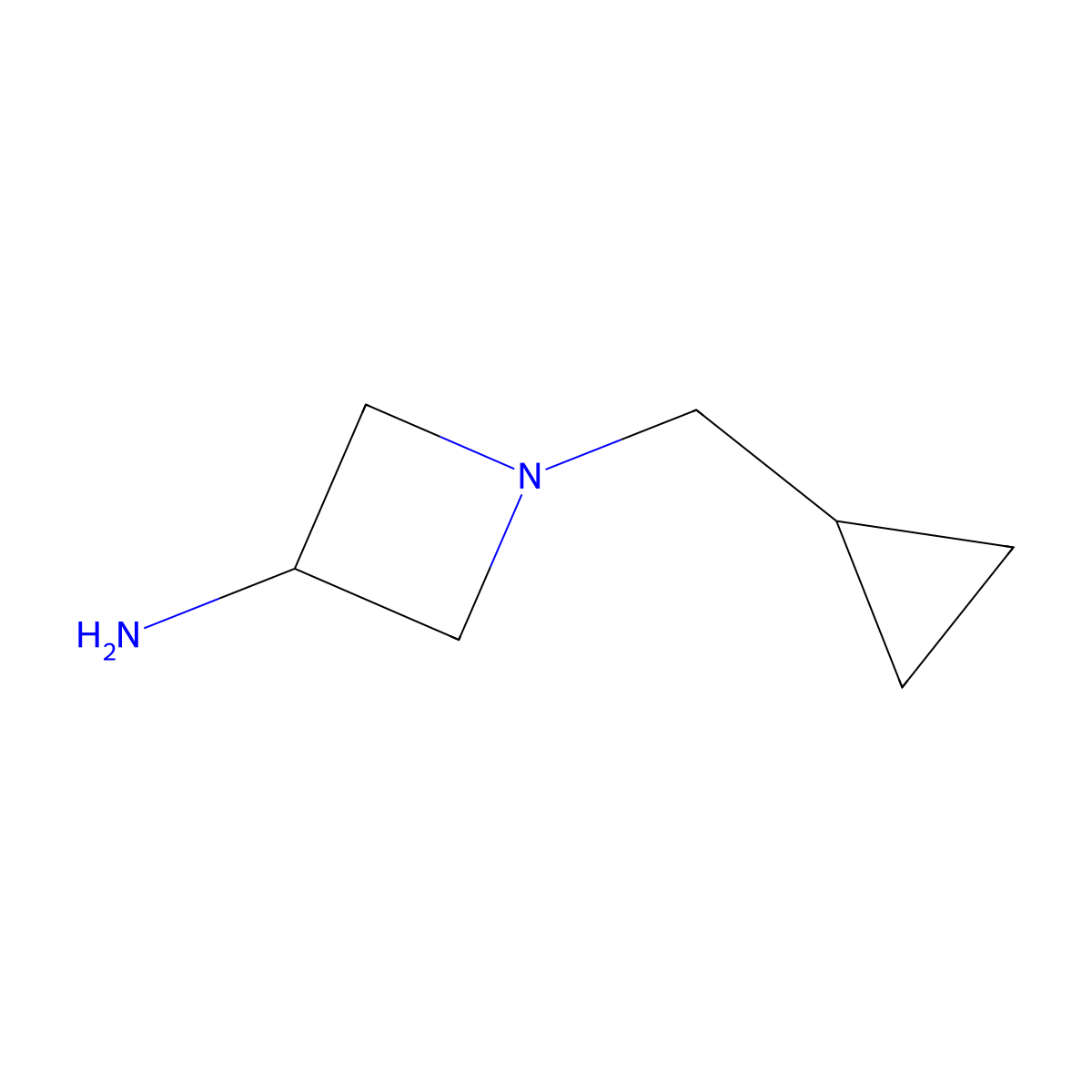 1-(Cyclopropylmethyl)azetidin-3-amine molecular structure, CAS 1489061-99-5