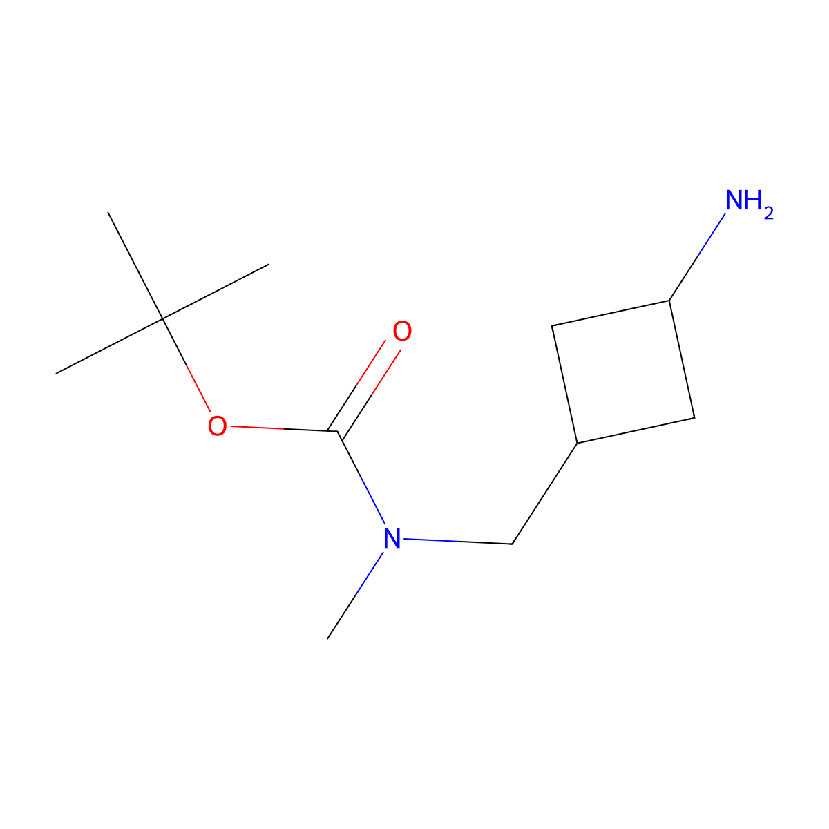tert-Butyl ((3-aminocyclobutyl)methyl)(methyl)carbamate molecular structure, CAS 1489063-08-2