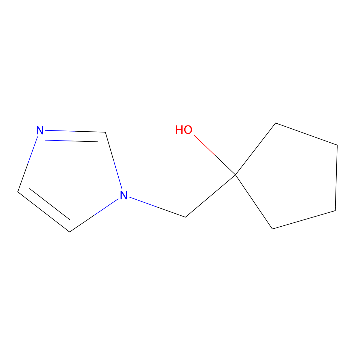 1-[(1H-imidazol-1-yl)methyl]cyclopentan-1-ol molecular structure, CAS 1489066-90-1