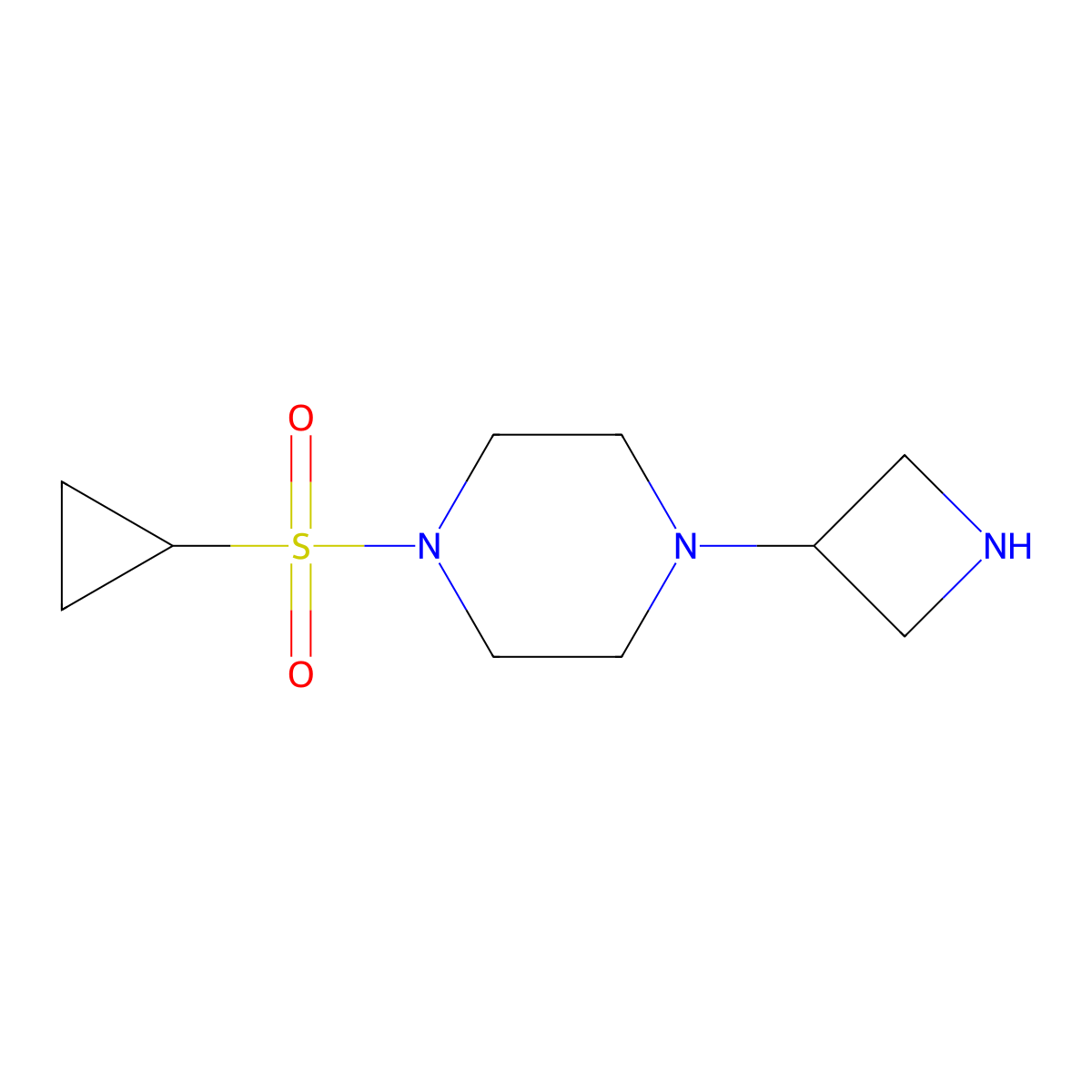 1-(Azetidin-3-yl)-4-(cyclopropanesulfonyl)piperazine molecular structure, CAS 1489087-31-1