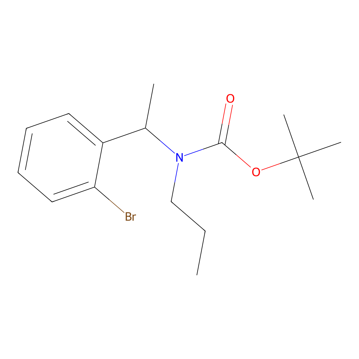 tert-butyl N-[1-(2-bromophenyl)ethyl]-N-propylcarbamate molecular structure, CAS 1489088-87-0