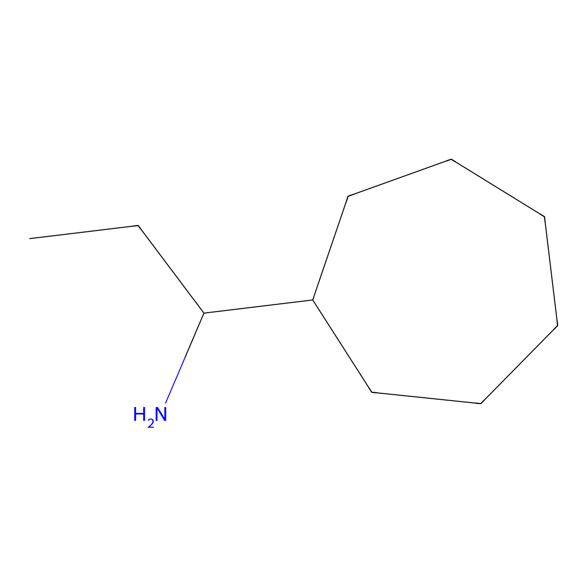 1-Cycloheptylpropan-1-amine molecular structure, CAS 1489090-01-8