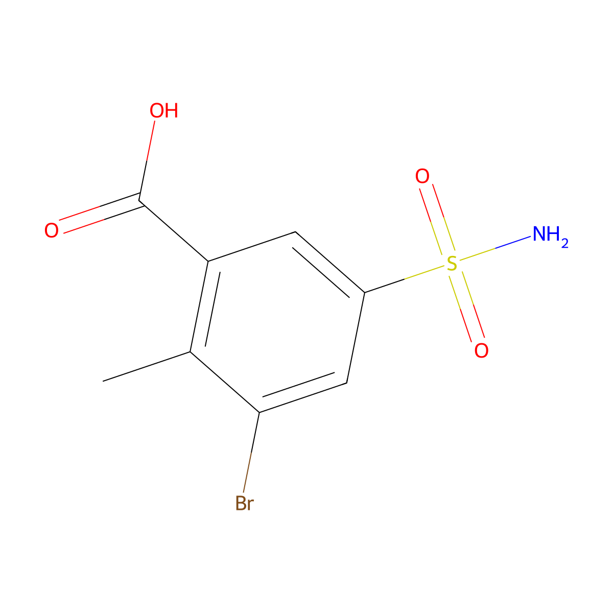3-Bromo-2-methyl-5-sulfamoylbenzoic acid molecular structure, CAS 1489091-39-5