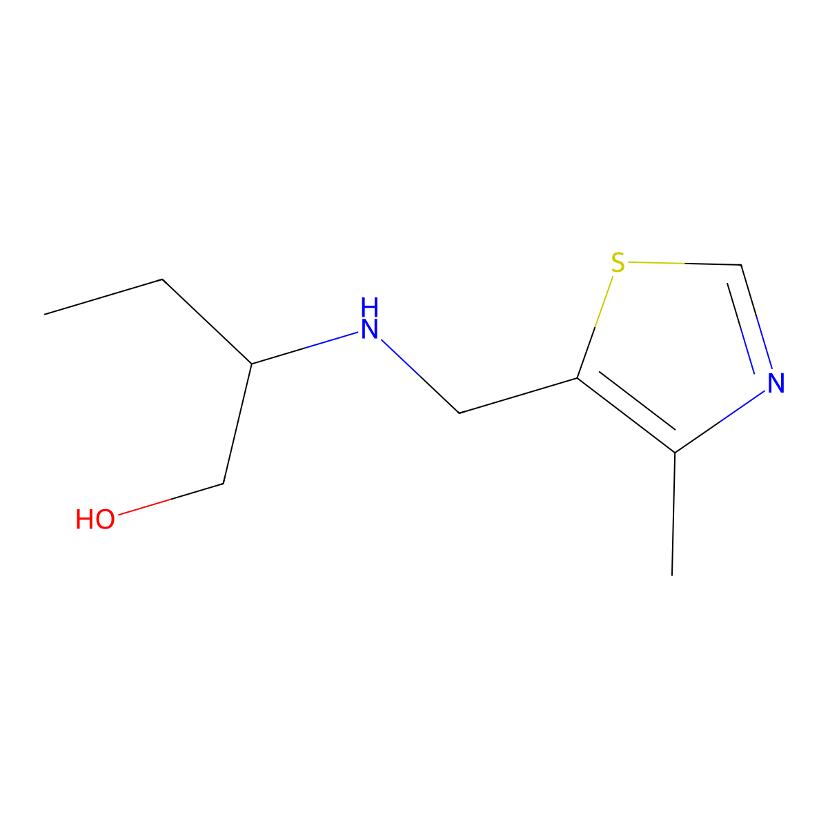 2-{[(4-Methyl-1,3-thiazol-5-yl)methyl]amino}butan-1-ol molecular structure, CAS 1489094-98-5