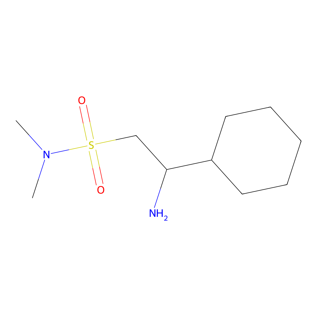2-Amino-2-cyclohexyl-N,N-dimethylethane-1-sulfonamide molecular structure, CAS 1489108-70-4