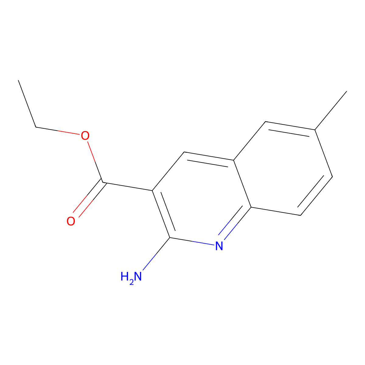 Ethyl 2-amino-6-methylquinoline-3-carboxylate molecular structure, CAS 1489131-50-1
