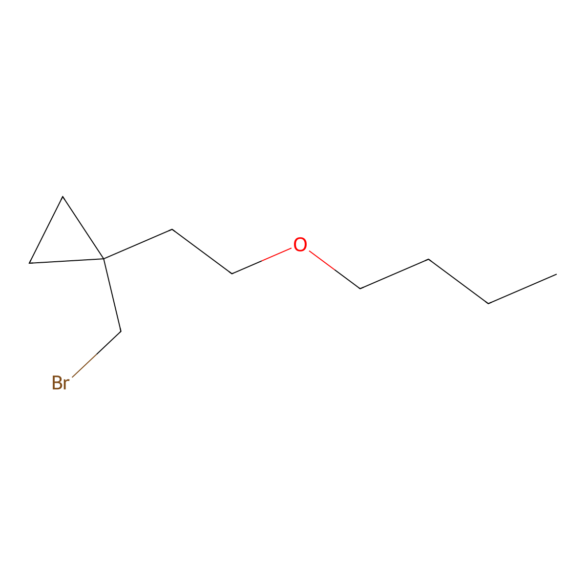 1-(Bromomethyl)-1-(2-butoxyethyl)cyclopropane molecular structure, CAS 1489132-47-9