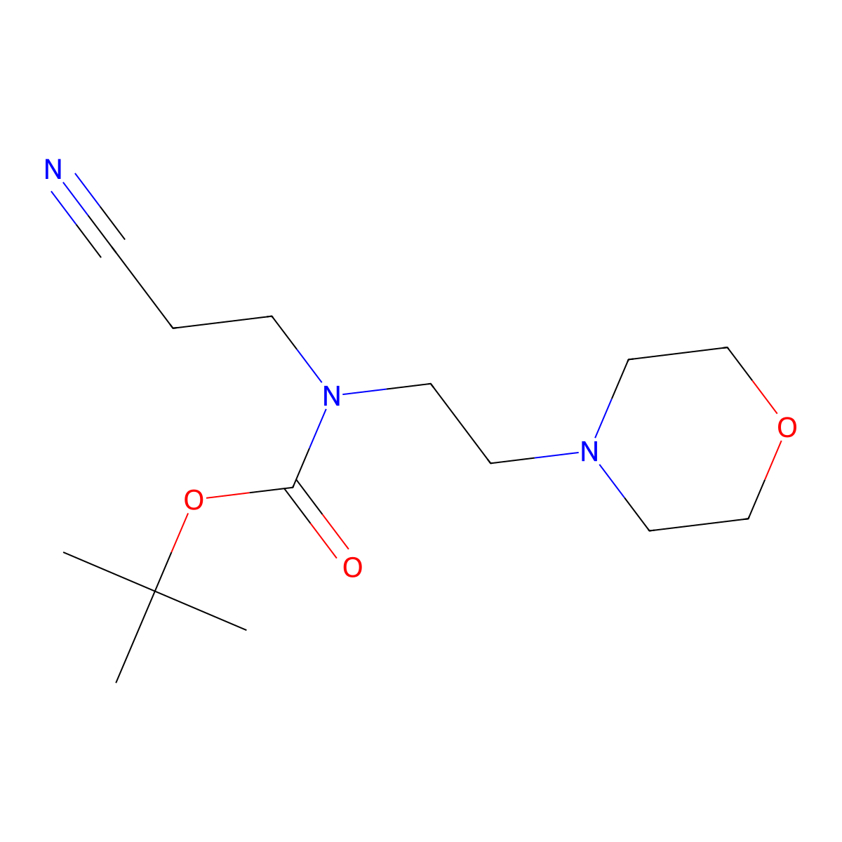 tert-butyl N-(2-cyanoethyl)-N-[2-(morpholin-4-yl)ethyl]carbamate molecular structure, CAS 1489136-37-9