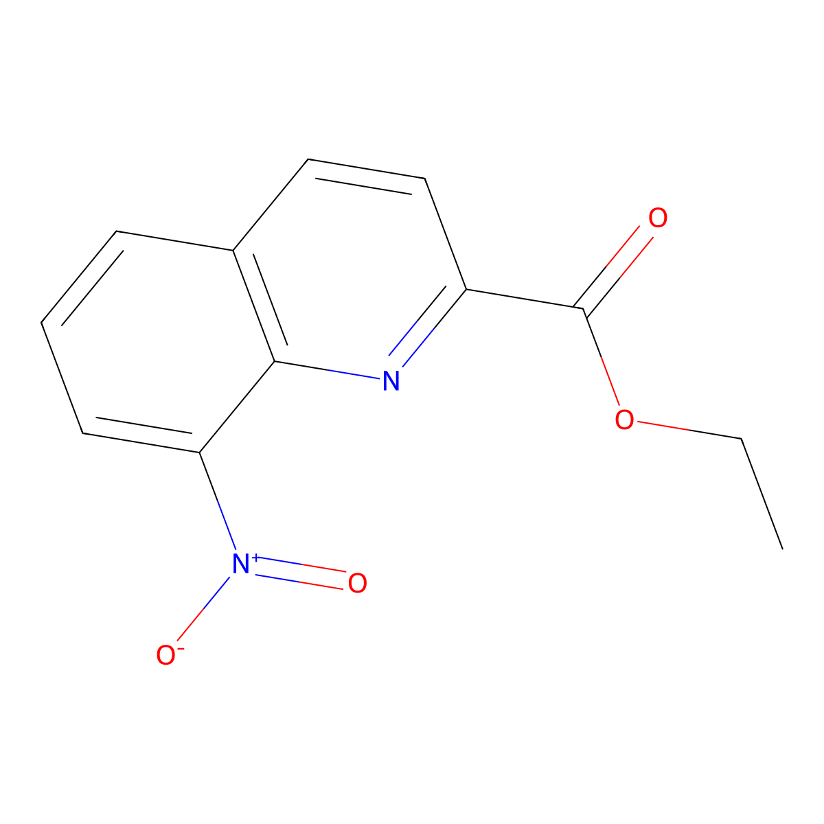 Ethyl 8-nitroquinoline-2-carboxylate molecular structure, CAS 148914-32-3