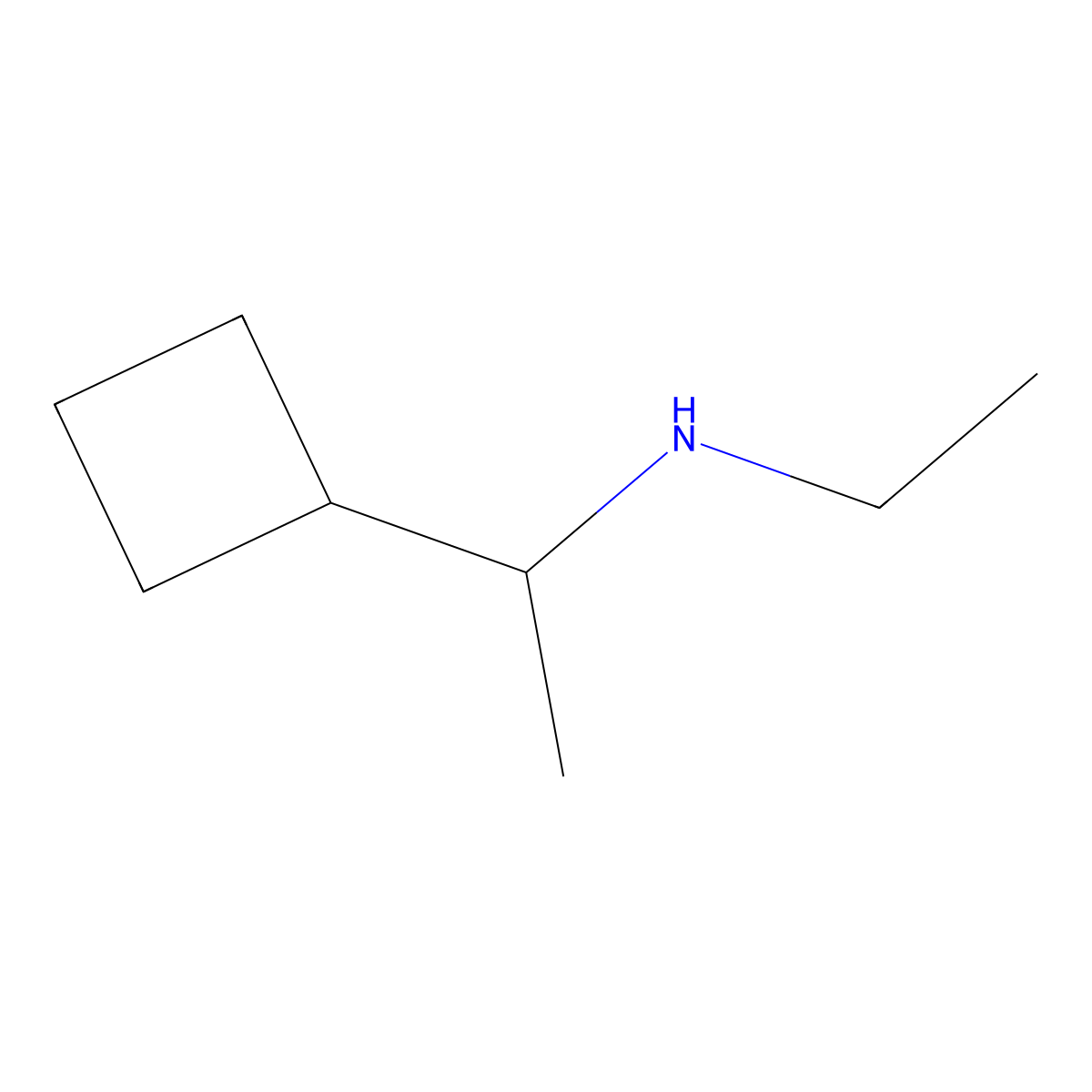 (1-Cyclobutylethyl)(ethyl)amine molecular structure, CAS 1489140-61-5