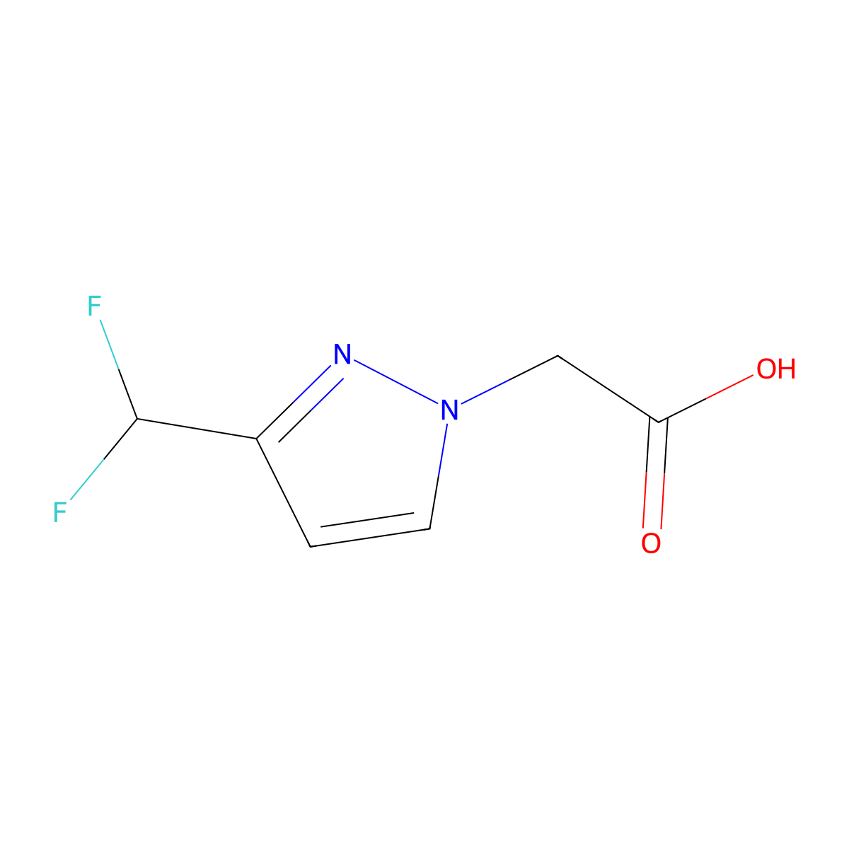 2-(3-(difluoromethyl)-1H-pyrazol-1-yl)acetic acid molecular structure, CAS 1489145-82-5