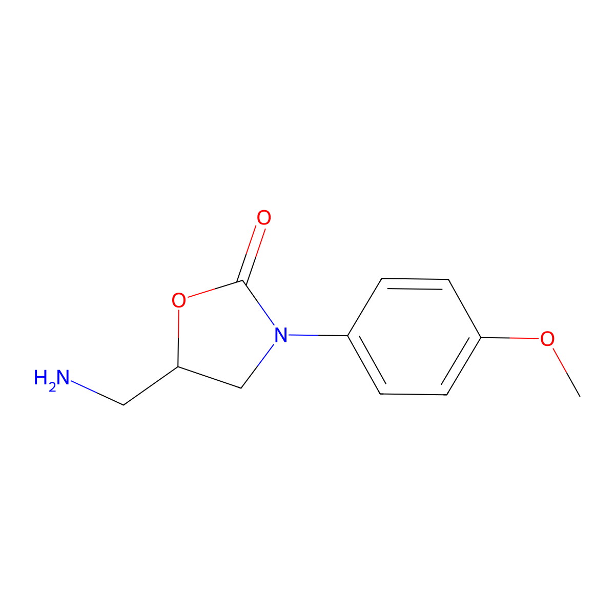 5-(Aminomethyl)-3-(4-methoxyphenyl)-1,3-oxazolidin-2-one molecular structure, CAS 148915-85-9