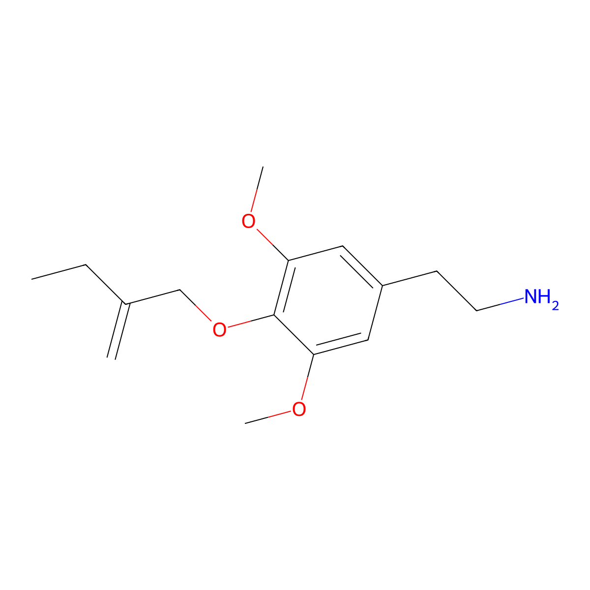 2-[3,5-Dimethoxy-4-(2-methylidenebutoxy)phenyl]ethan-1-amine molecular structure, CAS 1489150-89-1