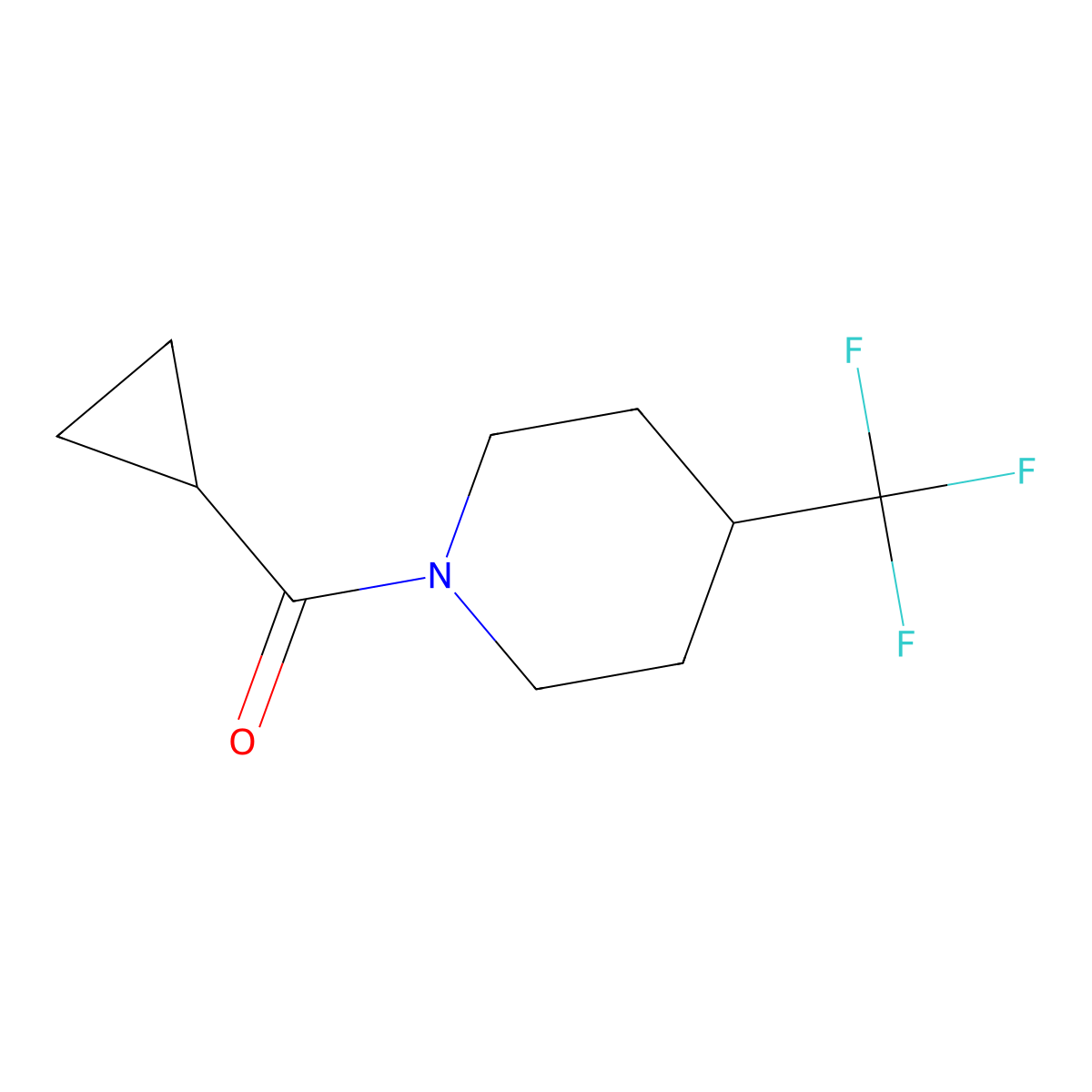 1-Cyclopropanecarbonyl-4-(trifluoromethyl)piperidine molecular structure, CAS 1489156-99-1