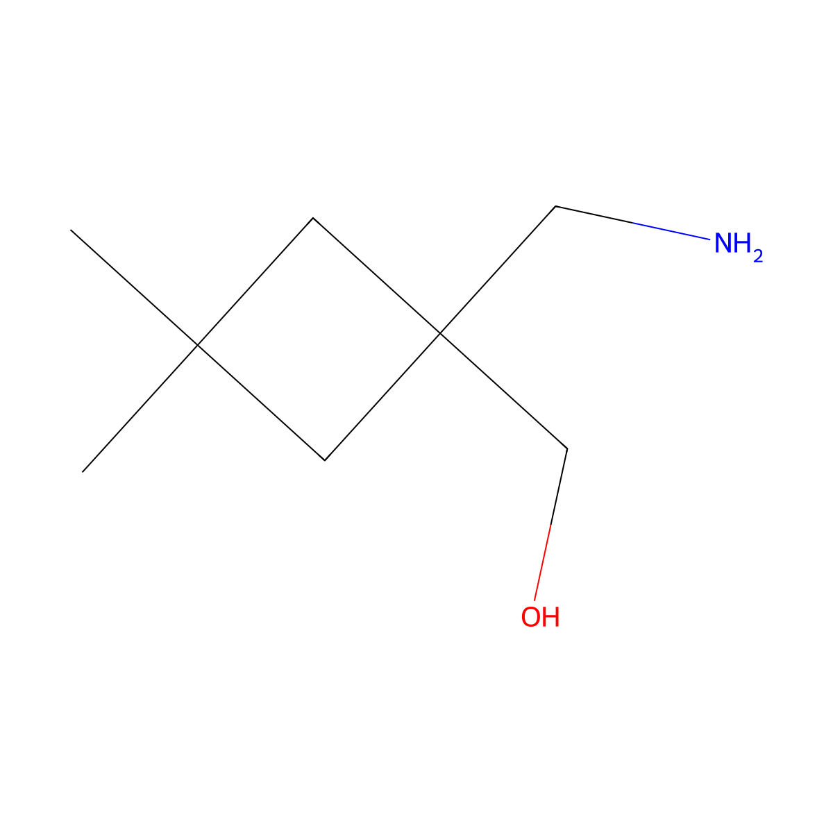 [1-(Aminomethyl)-3,3-dimethylcyclobutyl]methanol molecular structure, CAS 1489162-37-9