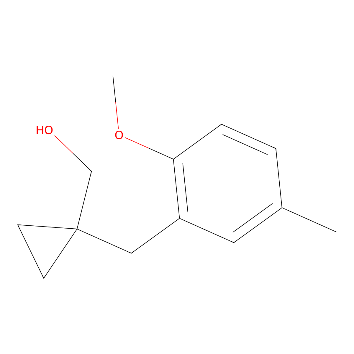 (1-(2-Methoxy-5-methylbenzyl)cyclopropyl)methanol molecular structure, CAS 1489165-63-0