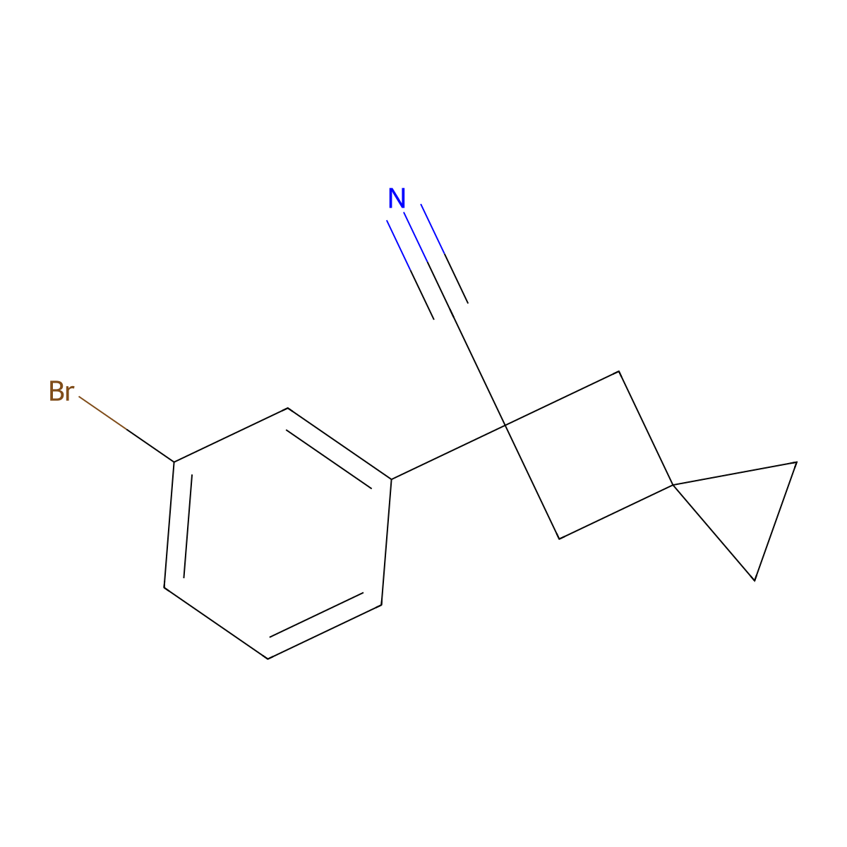 5-(3-Bromophenyl)spiro[2.3]hexane-5-carbonitrile molecular structure, CAS 1489172-82-8