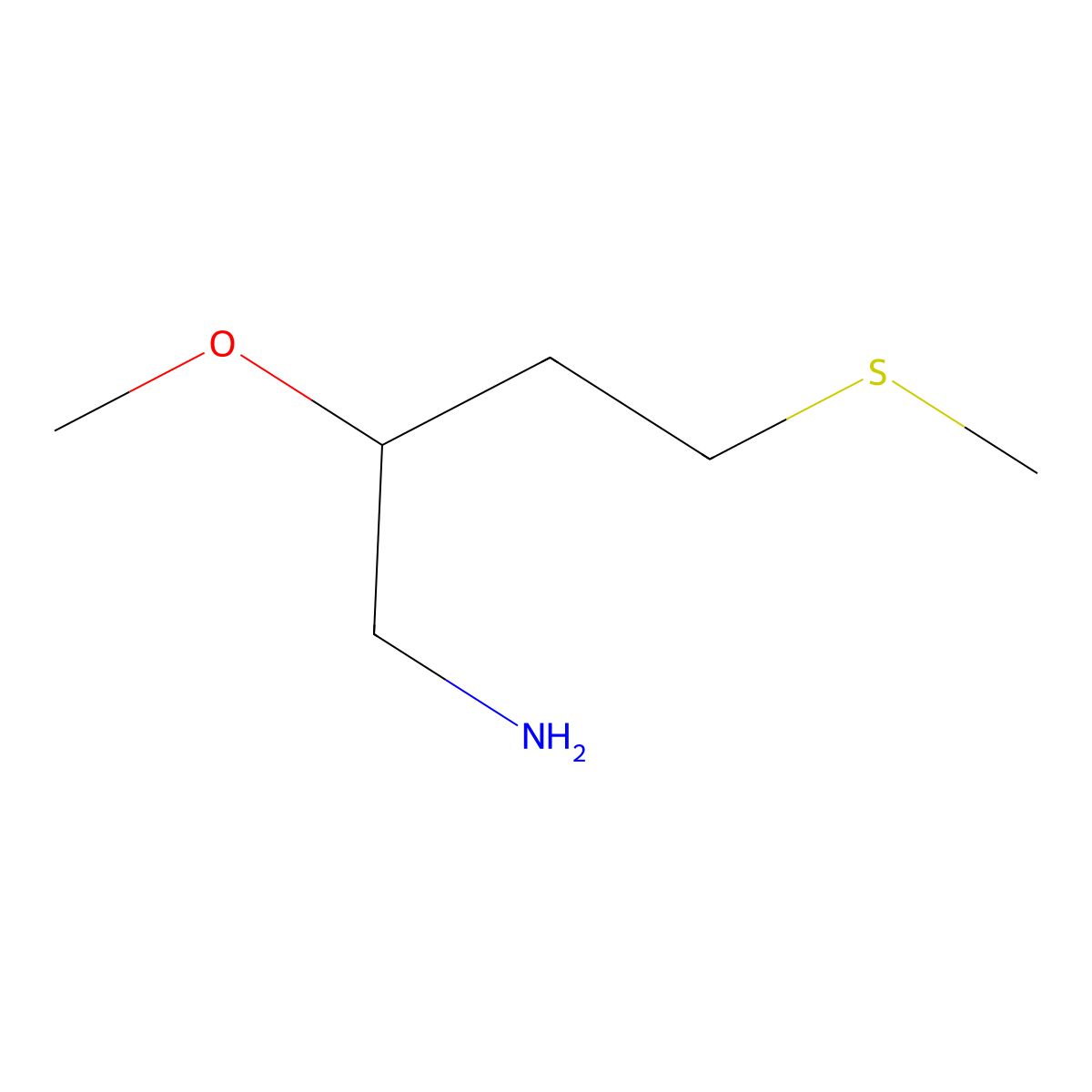 2-Methoxy-4-(methylsulfanyl)butan-1-amine molecular structure, CAS 1489174-95-9