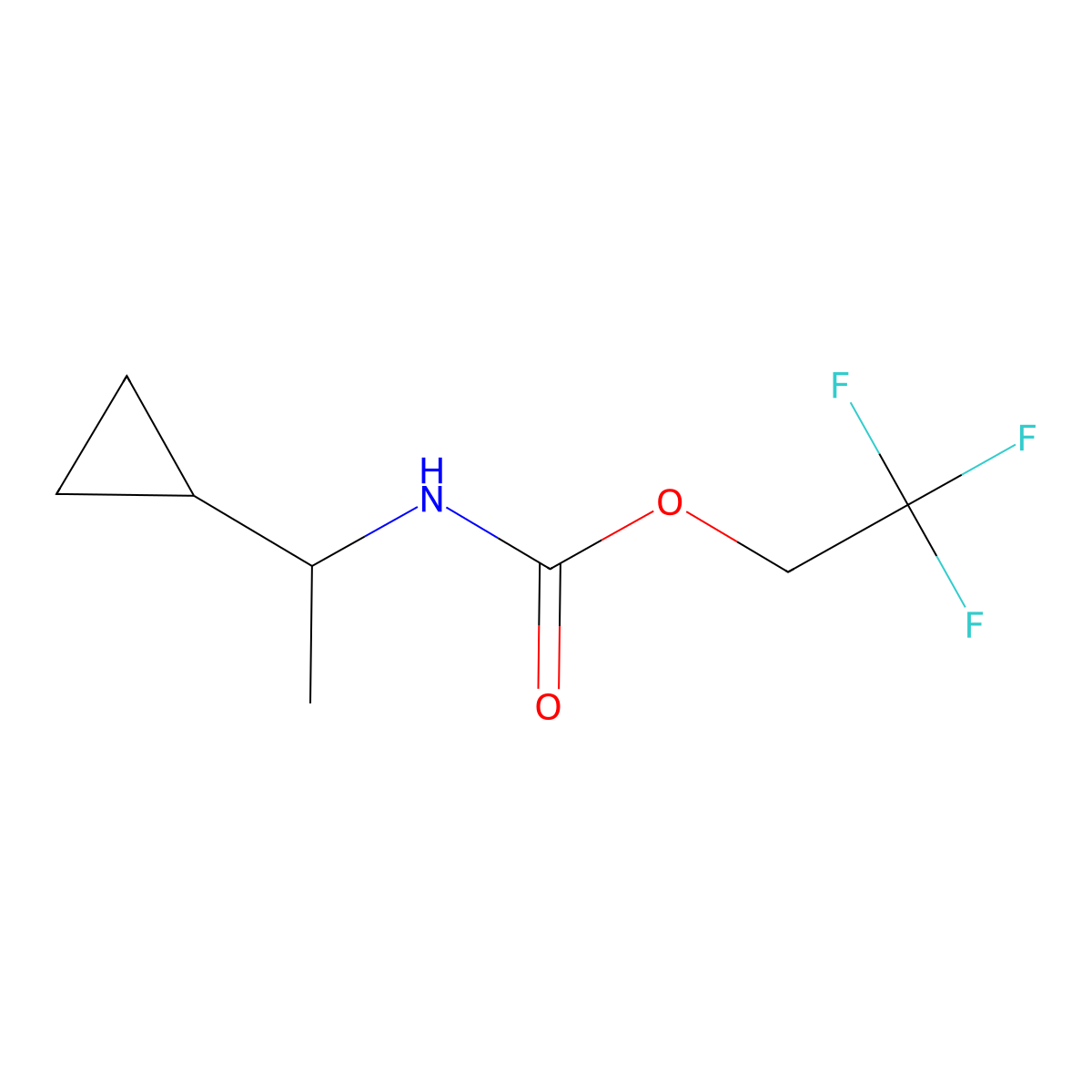 2,2,2-trifluoroethyl N-(1-cyclopropylethyl)carbamate molecular structure, CAS 1489218-72-5