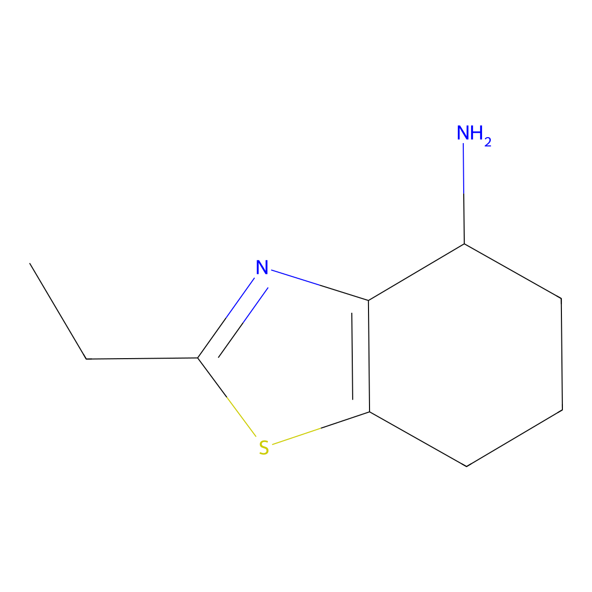 2-Ethyl-4,5,6,7-tetrahydro-1,3-benzothiazol-4-amine molecular structure, CAS 1489222-10-7