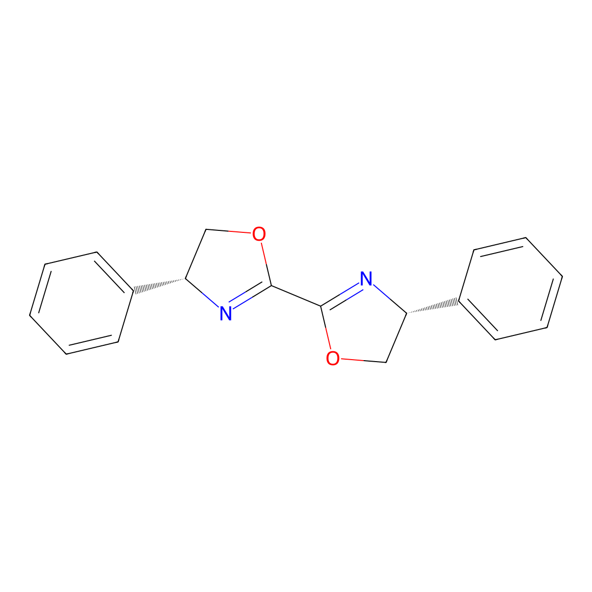 (4R,4'R)-4,4'-Diphenyl-4,4',5,5'-tetrahydro-2,2'-bioxazole molecular structure, CAS 148925-98-8