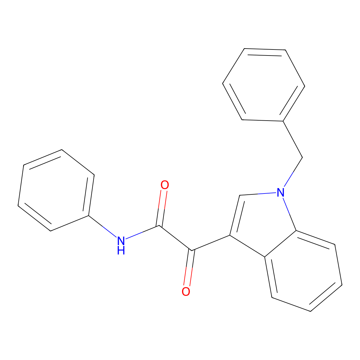 N-Phenyl-2-(1-benzyl-1H-indole-3-yl)-2-oxoacetamide molecular structure, CAS 1489263-00-4
