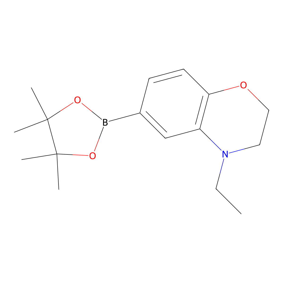 4-Ethyl-3,4-dihydro-6-(4,4,5,5-tetramethyl-1,3,2-dioxaborolan-2-yl)-2H-1,4-benzoxazine molecular structure, CAS 1489264-78-9