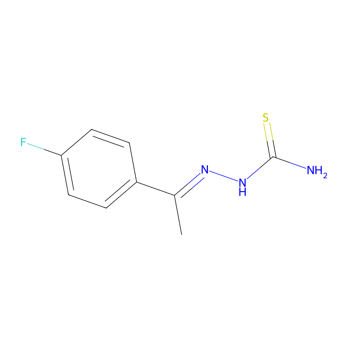 [(E)-1-(4-fluorophenyl)ethylideneamino]thiourea molecular structure, CAS 1489265-29-3