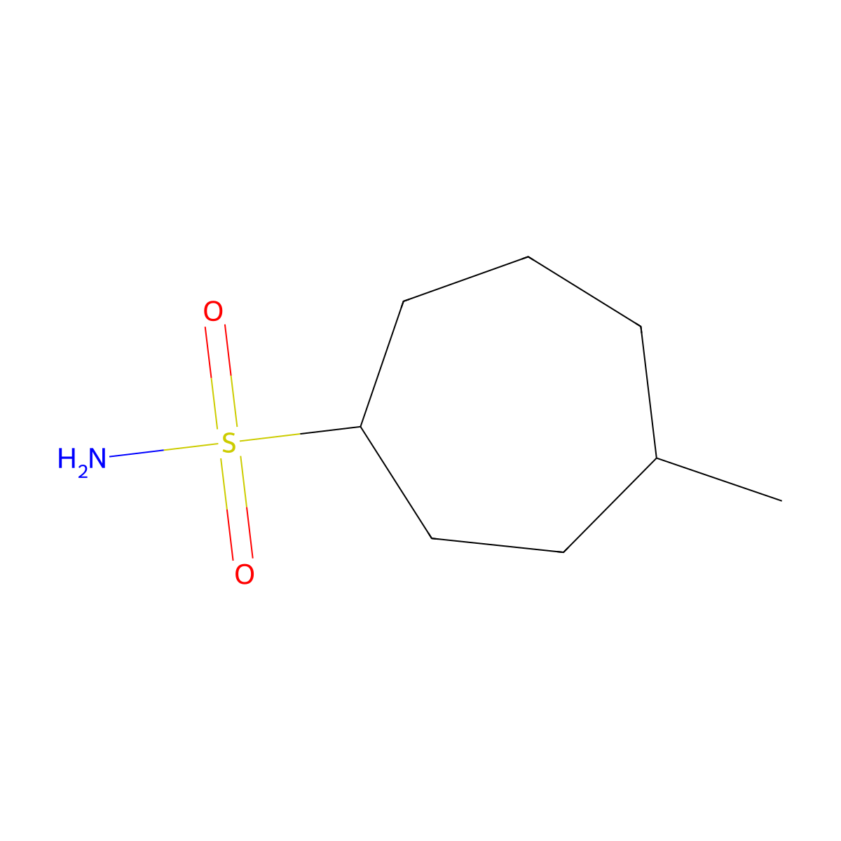4-Methylcycloheptane-1-sulfonamide molecular structure, CAS 1489275-21-9