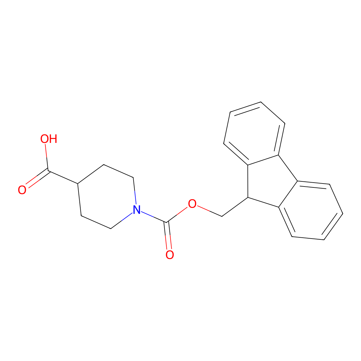 1-{[(9H-Fluoren-9-yl)methoxy]carbonyl}piperidine-4-carboxylic acid molecular structure, CAS 148928-15-8
