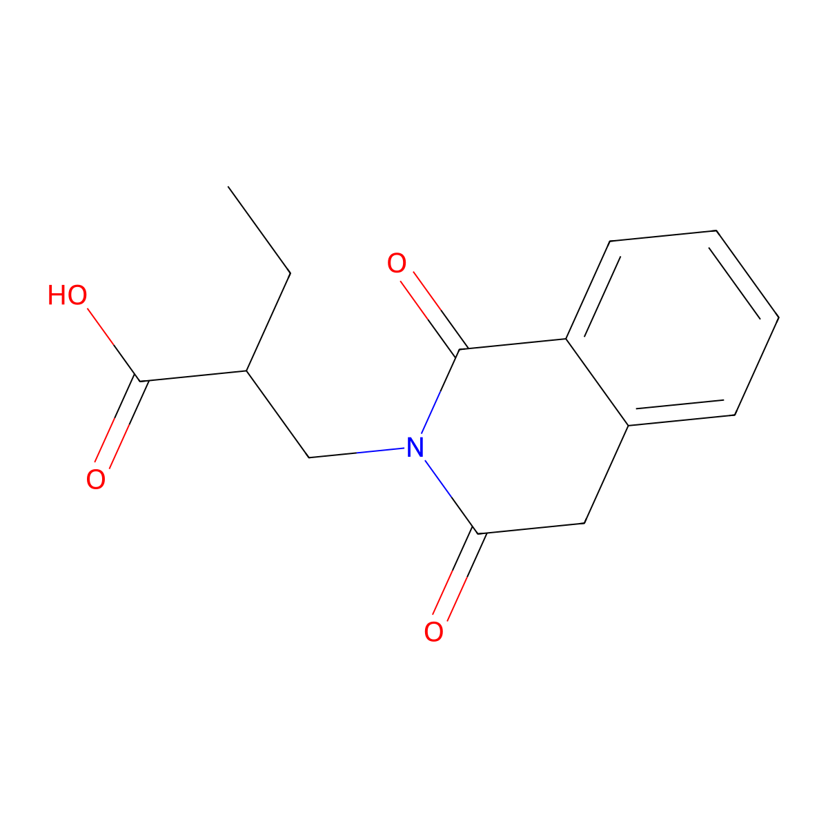 2-[(1,3-Dioxo-1,2,3,4-tetrahydroisoquinolin-2-yl)methyl]butanoic acid molecular structure, CAS 1489286-96-5