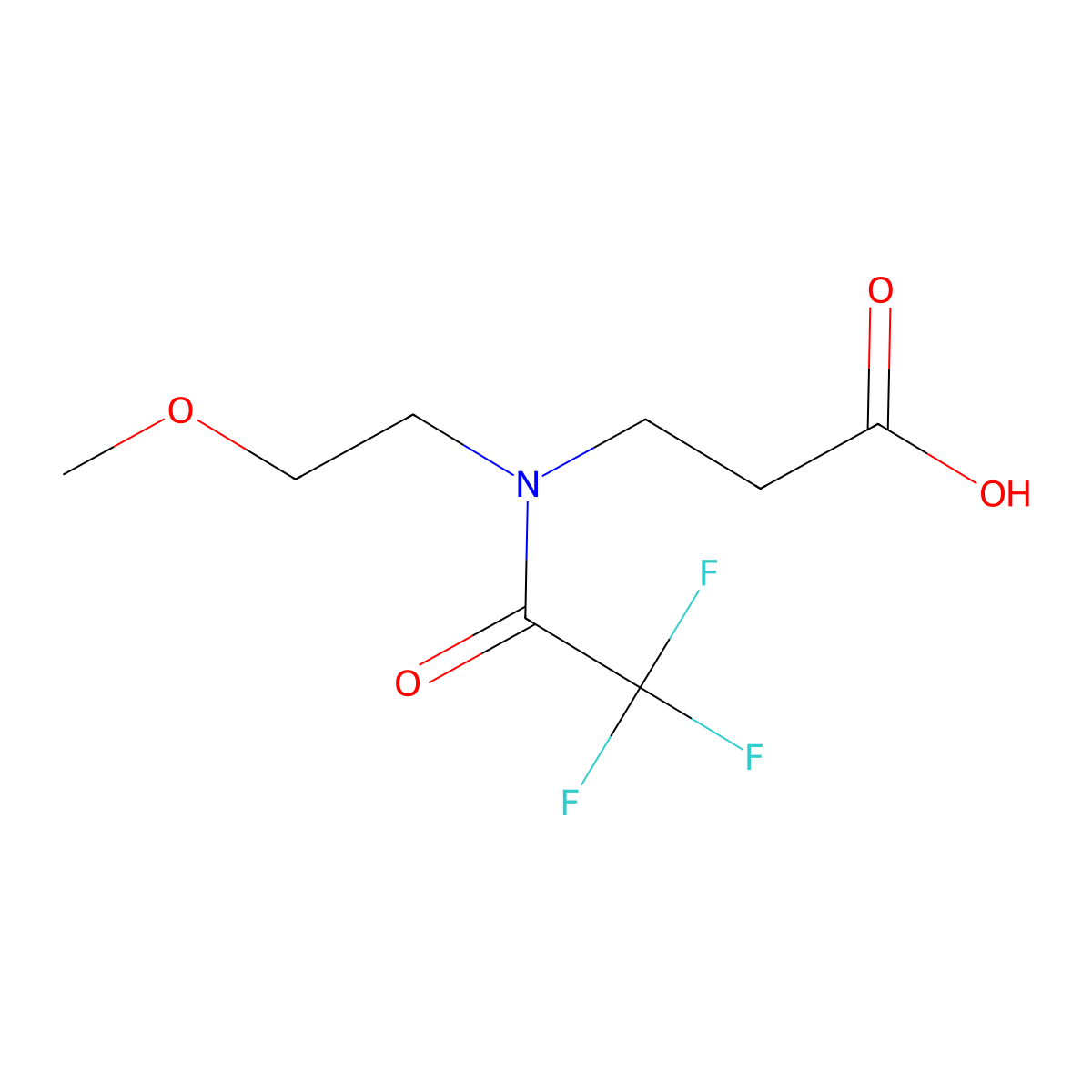 3-[2,2,2-trifluoro-N-(2-methoxyethyl)acetamido]propanoic acid molecular structure, CAS 1489303-33-4