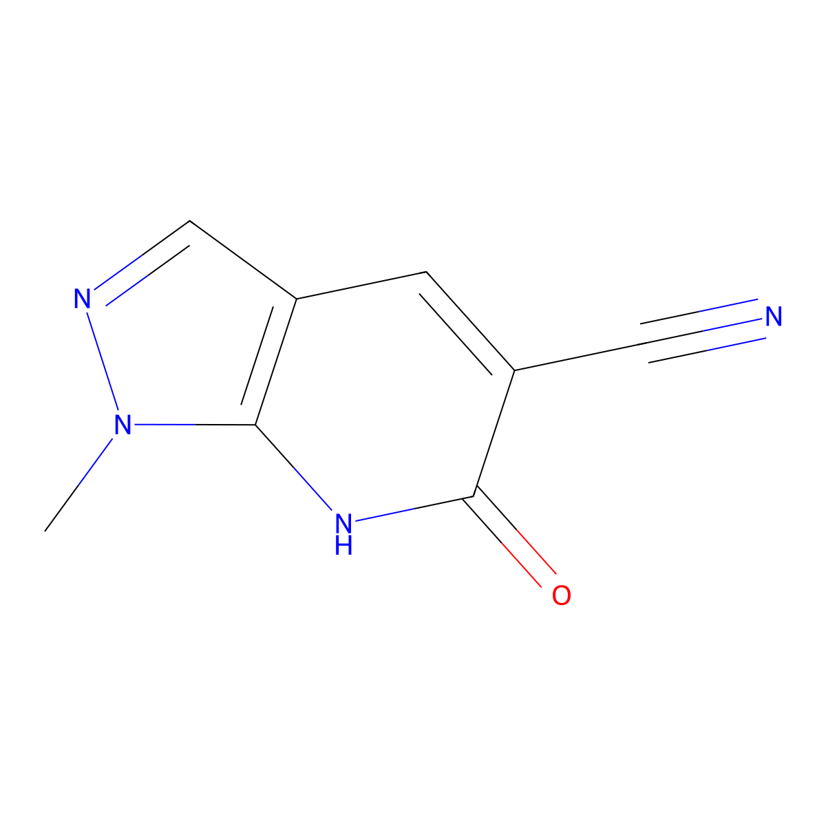 1-Methyl-6-oxo-6,7-dihydro-1H-pyrazolo[3,4-B]pyridine-5-carbonitrile molecular structure, CAS 1489310-16-8